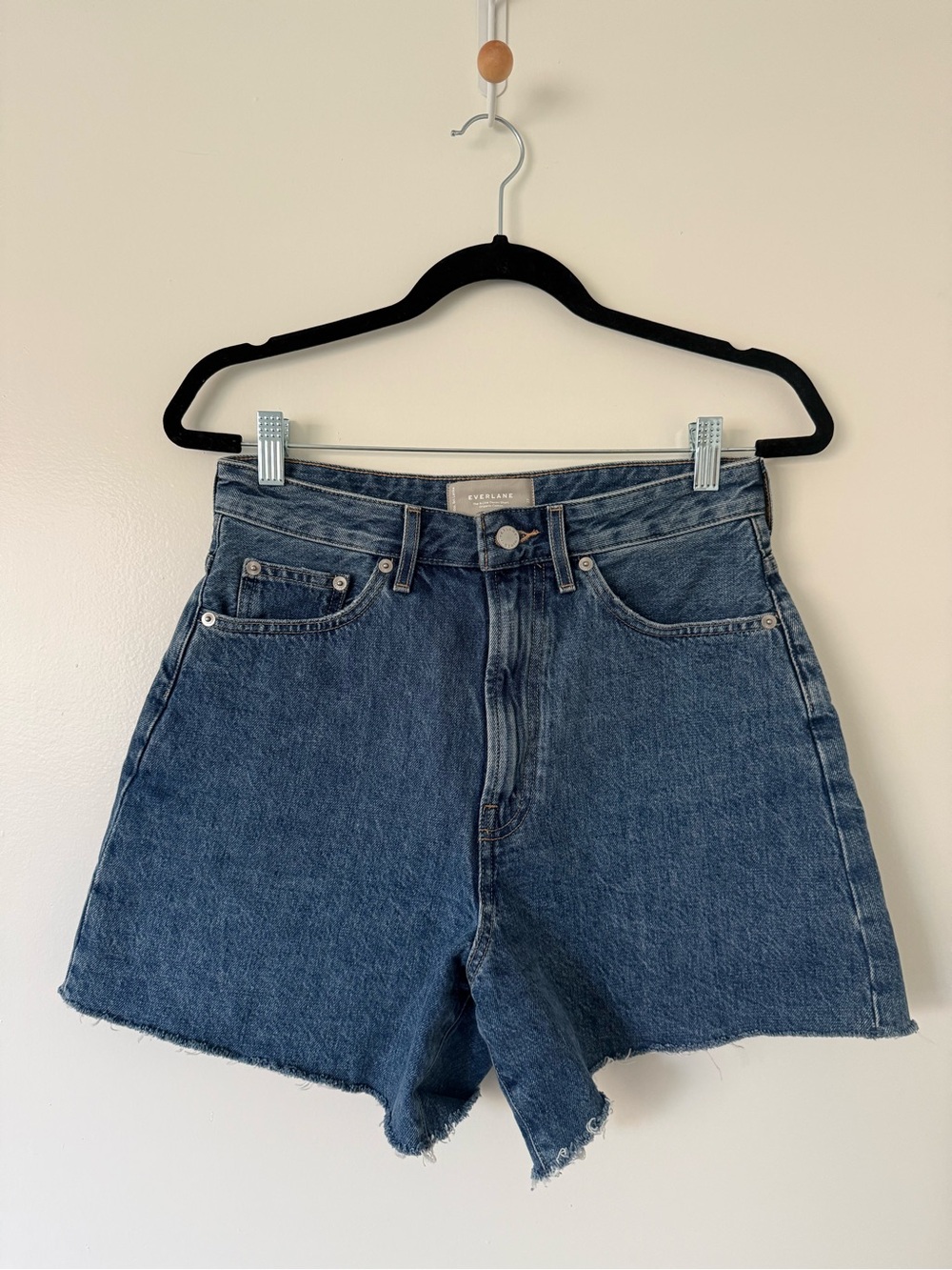 Everlane High-Rise Dark Blue Denim Shorts